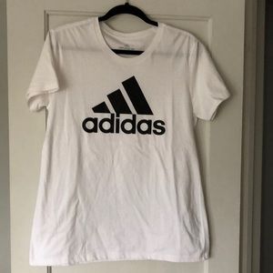 Adidas amplifier‎ womens Tee shirt, short sleeve. White , signature logo. NWOT